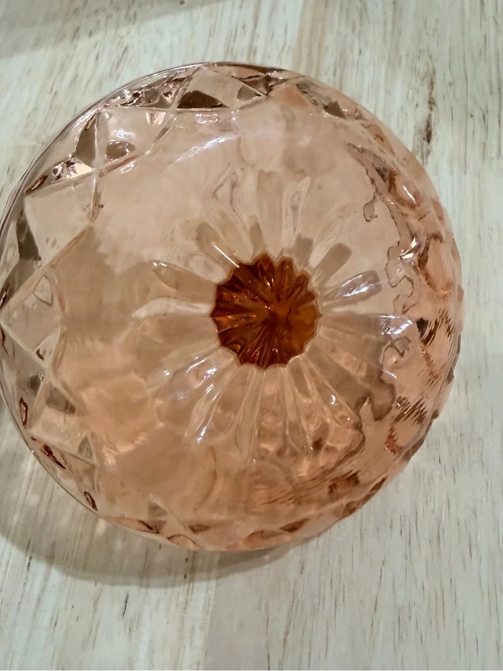 Vintage Pink Depression Glass Ring Holder Jewelry Dish Shabby Chic